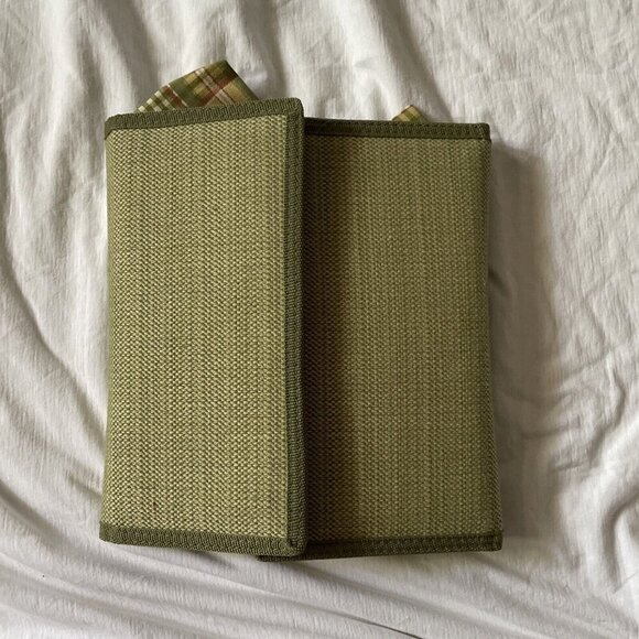 Outdoor Picnic Knife & Board Set By Waterford With Plaid Napkins & Canvas Case - Picture 8 of 9